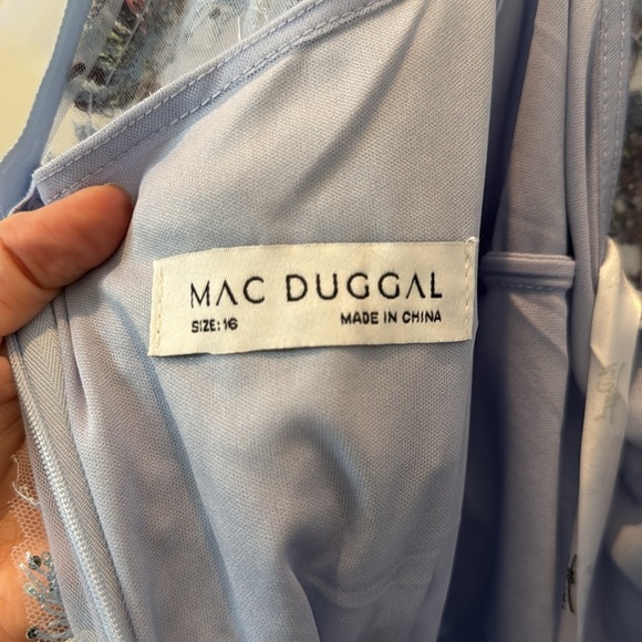 NWT Mac Duggal 20436 Embellished Multi Color Flutter Sleeve A-Line Dress Size 16 - Picture 8 of 11